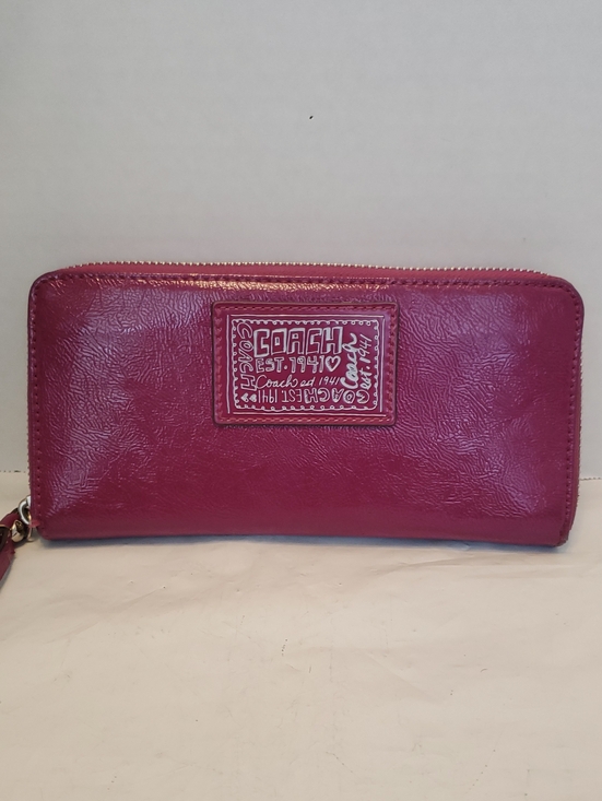 Coach Handbags - Coach Poppy Patent Zip-Around Leather Wallet